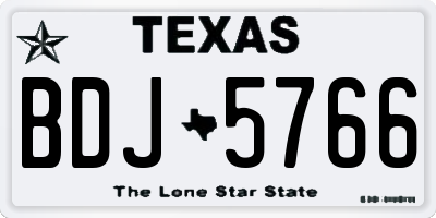 TX license plate BDJ5766