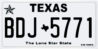 TX license plate BDJ5771