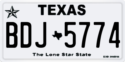 TX license plate BDJ5774
