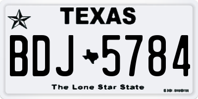 TX license plate BDJ5784