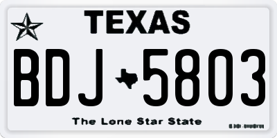 TX license plate BDJ5803