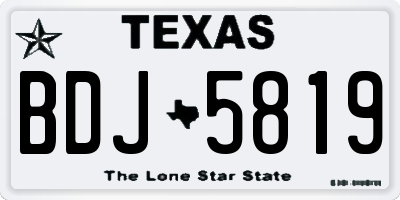 TX license plate BDJ5819
