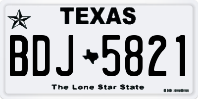 TX license plate BDJ5821