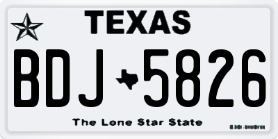 TX license plate BDJ5826