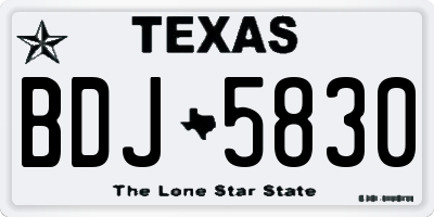 TX license plate BDJ5830