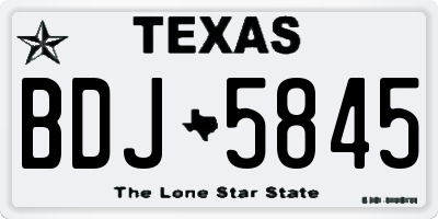 TX license plate BDJ5845