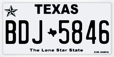 TX license plate BDJ5846