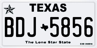 TX license plate BDJ5856