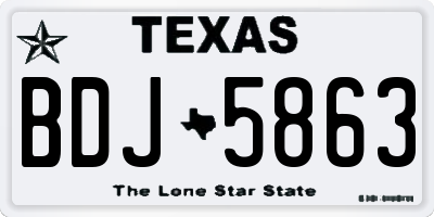 TX license plate BDJ5863