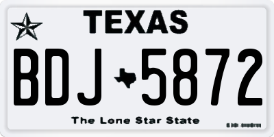 TX license plate BDJ5872