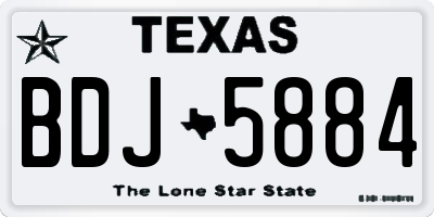 TX license plate BDJ5884