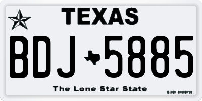 TX license plate BDJ5885