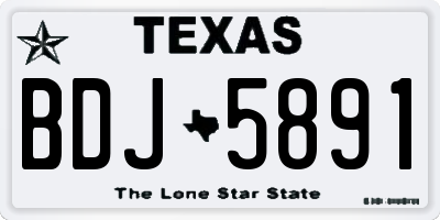 TX license plate BDJ5891