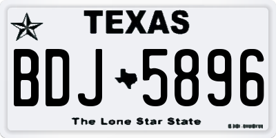 TX license plate BDJ5896