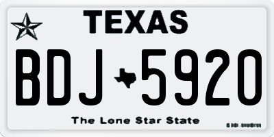 TX license plate BDJ5920
