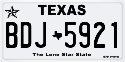 TX license plate BDJ5921