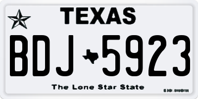 TX license plate BDJ5923