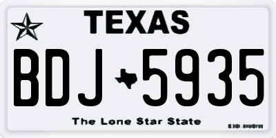 TX license plate BDJ5935