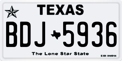 TX license plate BDJ5936