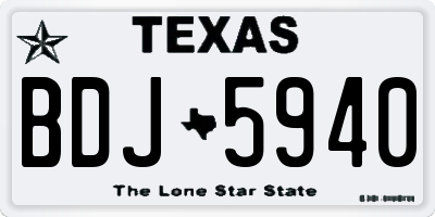 TX license plate BDJ5940