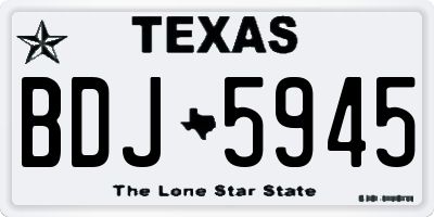 TX license plate BDJ5945