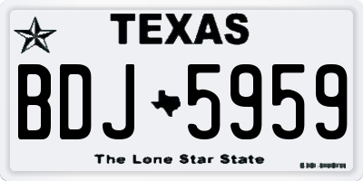 TX license plate BDJ5959