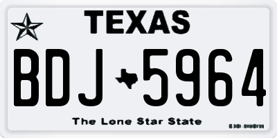 TX license plate BDJ5964