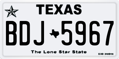 TX license plate BDJ5967