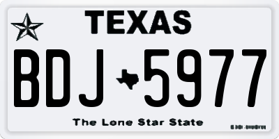 TX license plate BDJ5977