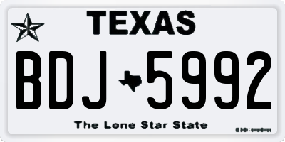 TX license plate BDJ5992