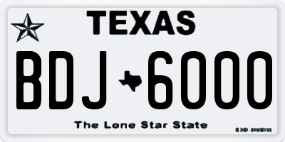 TX license plate BDJ6000