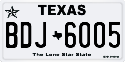 TX license plate BDJ6005