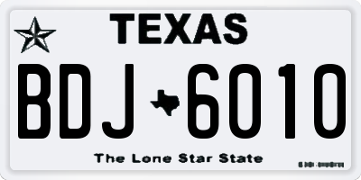 TX license plate BDJ6010