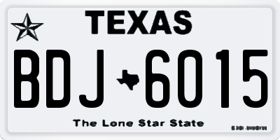 TX license plate BDJ6015