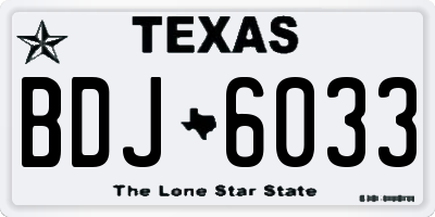 TX license plate BDJ6033