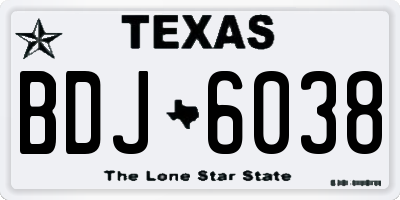 TX license plate BDJ6038