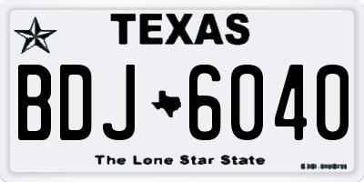 TX license plate BDJ6040