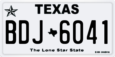 TX license plate BDJ6041