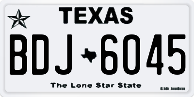 TX license plate BDJ6045