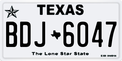 TX license plate BDJ6047