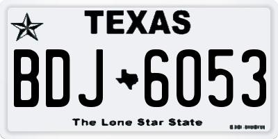 TX license plate BDJ6053