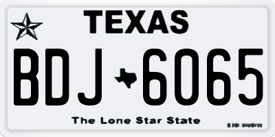 TX license plate BDJ6065