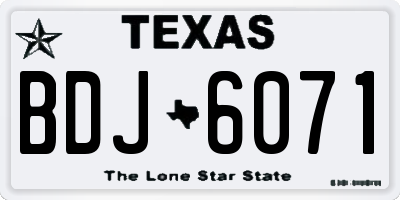 TX license plate BDJ6071