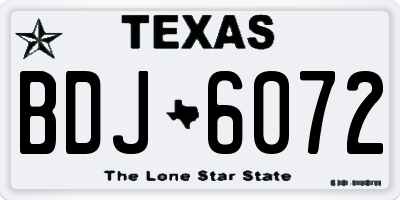 TX license plate BDJ6072