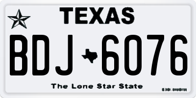 TX license plate BDJ6076