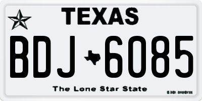 TX license plate BDJ6085