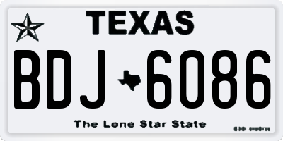 TX license plate BDJ6086