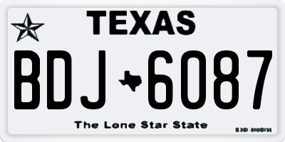 TX license plate BDJ6087