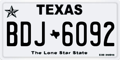 TX license plate BDJ6092