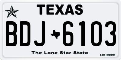 TX license plate BDJ6103